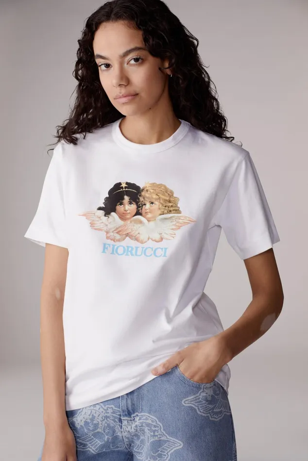 Women Fiorucci TShirts and Tops Angels TShirt White Women Fiorucci TShirts and Tops Angels TShirt White