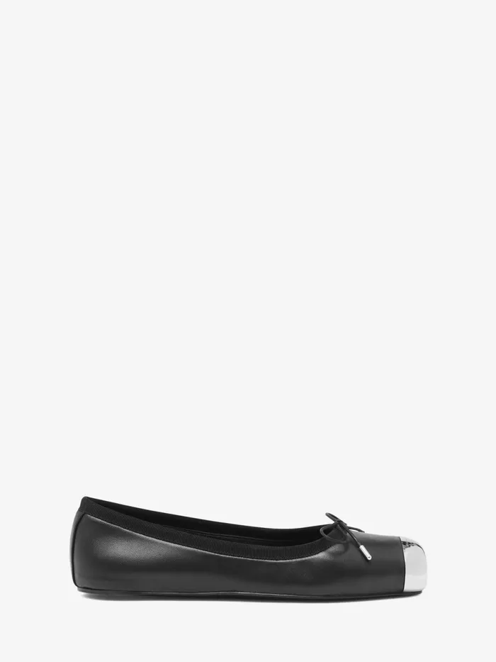 Women Flat Shoes Alexander McQueen Punk Ballet Flat Blacksilver