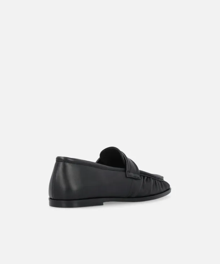 Women Flats Pinko Nappa Leather Moccasins With Logo Limo Black Women Flats Pinko Nappa Leather Moccasins With Logo Limo Black