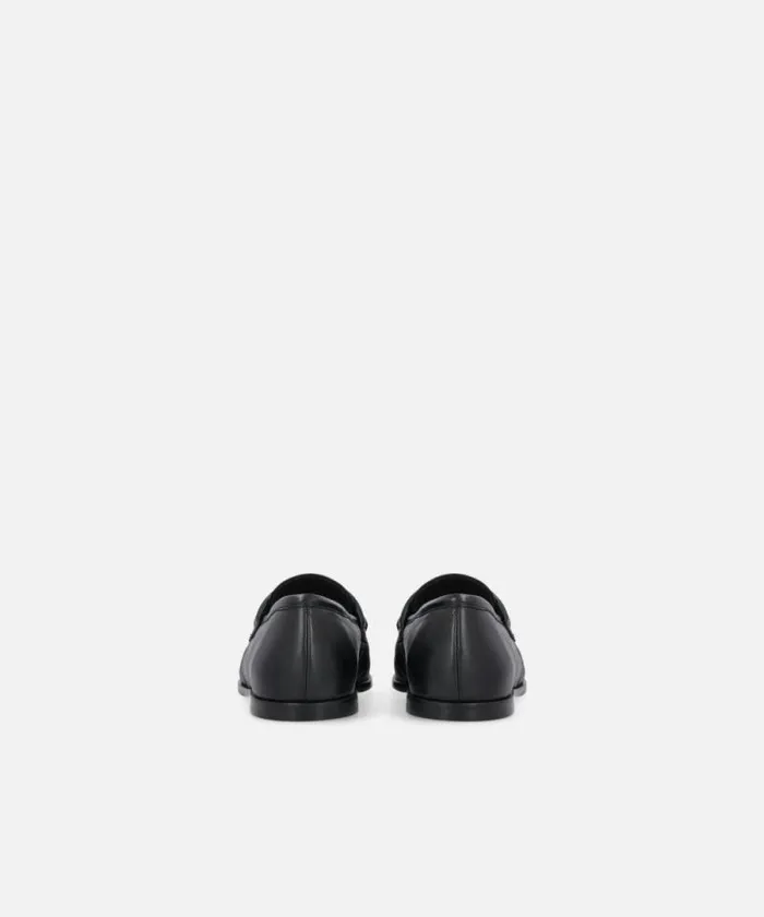 Women Flats Pinko Nappa Leather Moccasins With Logo Limo Black Women Flats Pinko Nappa Leather Moccasins With Logo Limo Black