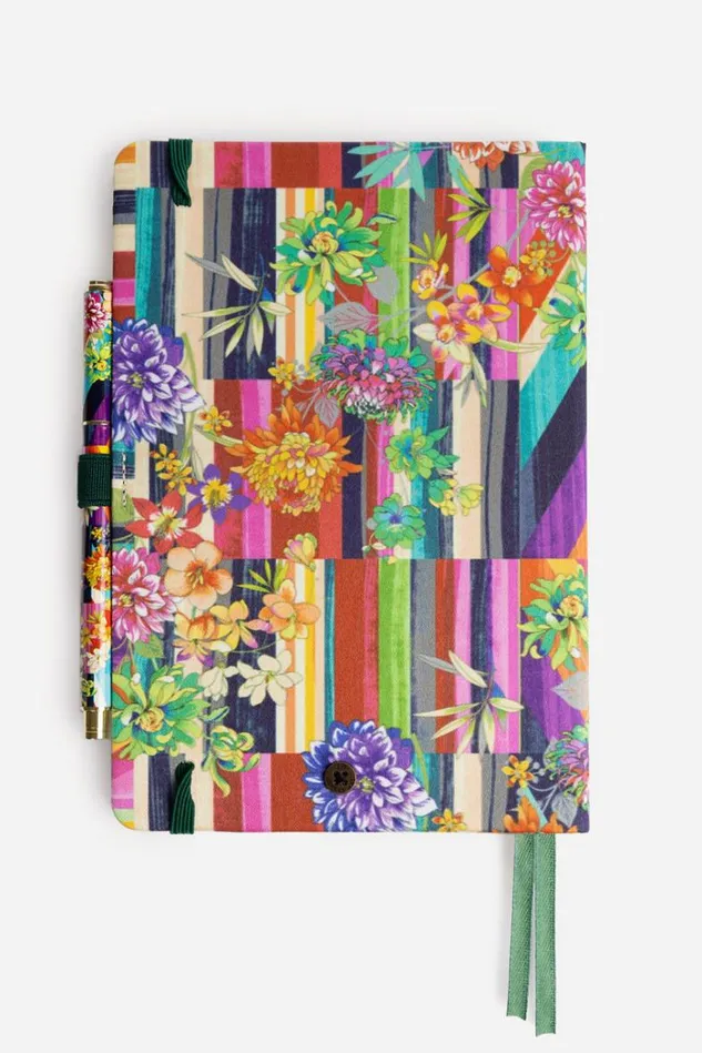 Women FLORAL STRIPE JOURNAL PEN SET Floral Stripe Johnny Was Home Accessories Women FLORAL STRIPE JOURNAL PEN SET Floral Stripe Johnny Was Home Accessories