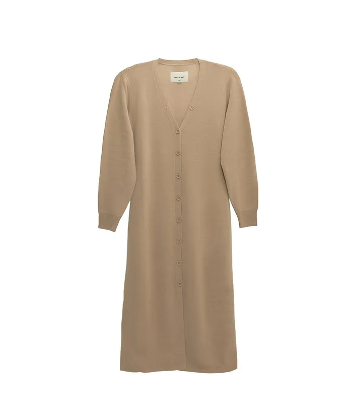 Women Franek Long Sleeve Button Front Longline Cardigan Tan Matt and Nat Knitwear Women Franek Long Sleeve Button Front Longline Cardigan Tan Matt and Nat Knitwear
