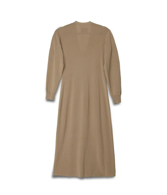Women Franek Long Sleeve Button Front Longline Cardigan Tan Matt and Nat Knitwear