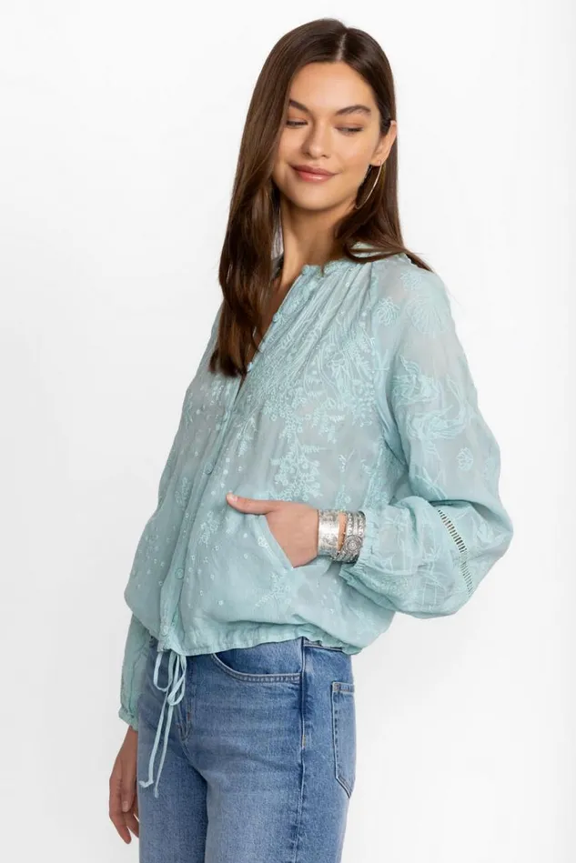 Women GWYN MEADOW JACKET Marine Blue Johnny Was Outerwear