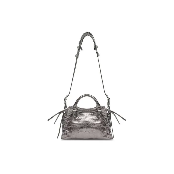 Women Handbags Balenciaga Neo Cagole Xs Handbag With Rhinestones In Silver