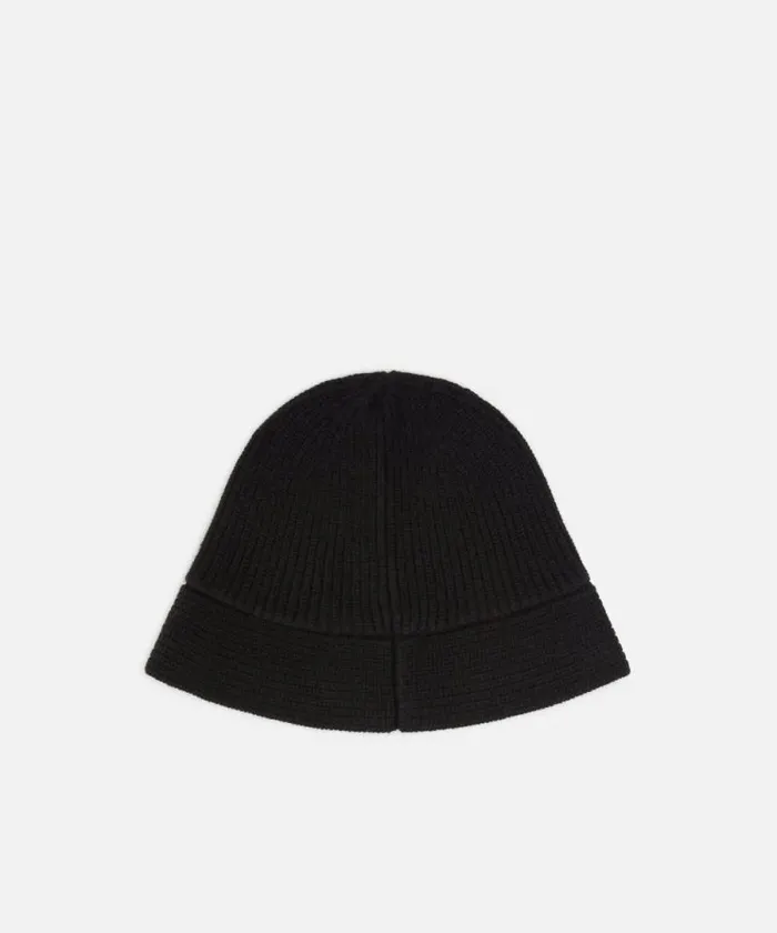 Women Hats Pinko Wool Bucket Hat With PINKO Logo Limo Black