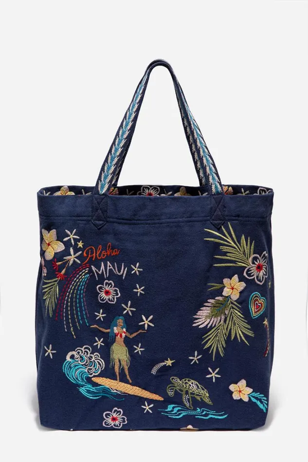 Women Hawaii Everyday Tote Navy Johnny Was Handbags Women Hawaii Everyday Tote Navy Johnny Was Handbags