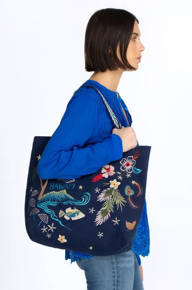 Women Hawaii Everyday Tote Navy Johnny Was Handbags Women Hawaii Everyday Tote Navy Johnny Was Handbags