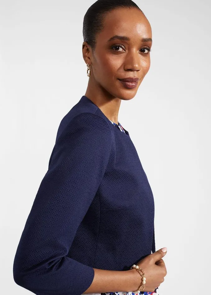 Women HOBBS Coats and Jackets Elize Textured Jacket Midnight Navy