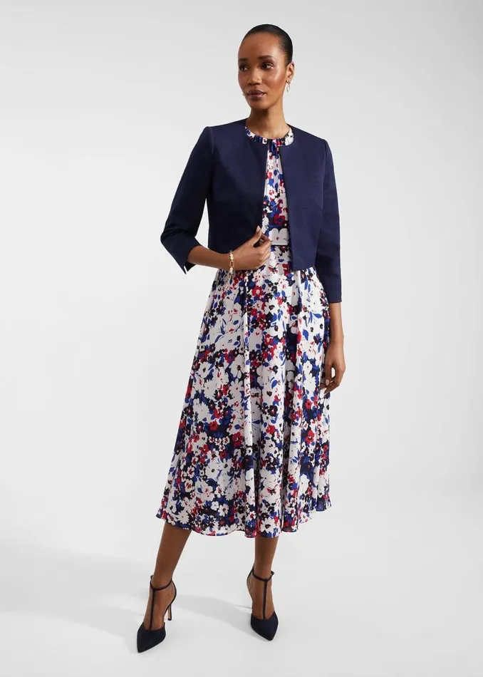 Women HOBBS Coats and Jackets Elize Textured Jacket Midnight Navy