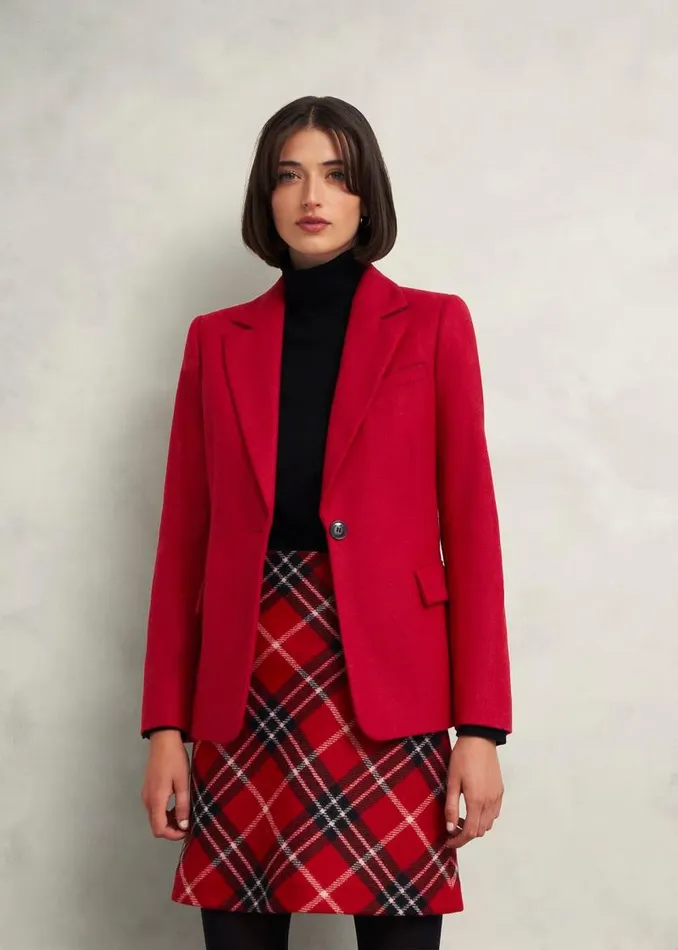 Women HOBBS Coats and Jackets Jess Wool Jacket Pomegranate Red