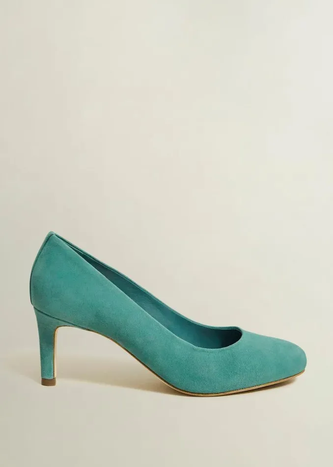Women HOBBS Court Shoes Lizzie Suede Court Shoes Deep Aqua Green