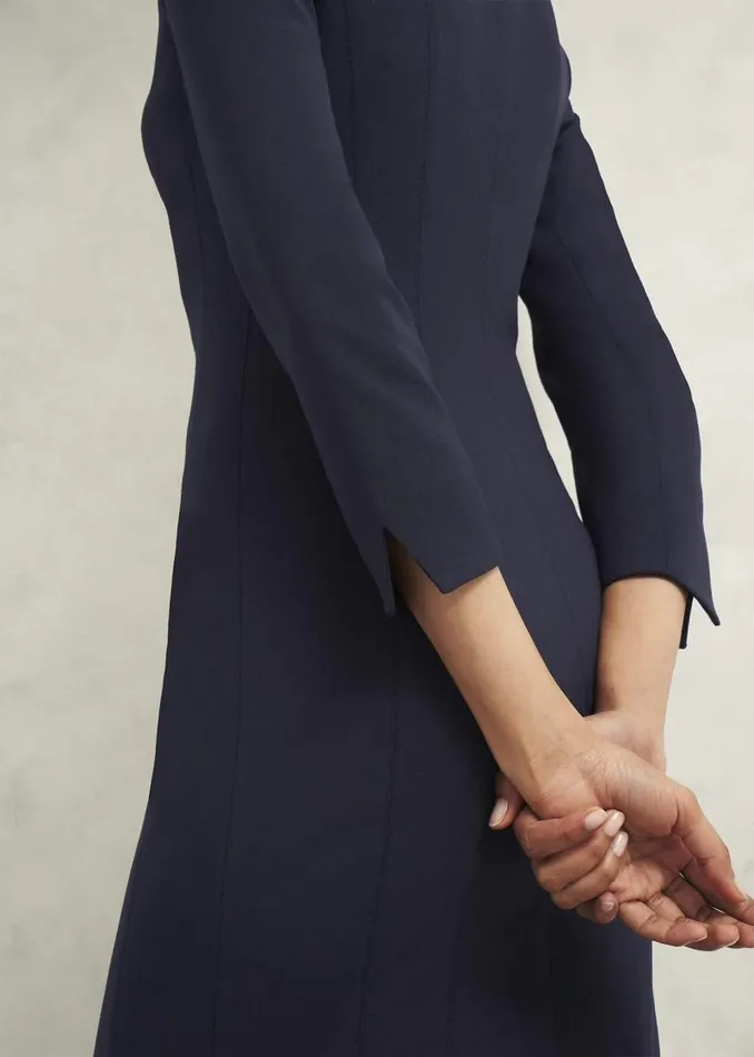 Women HOBBS Dresses and Jumpsuits Berkeley Dress With Wool Navy