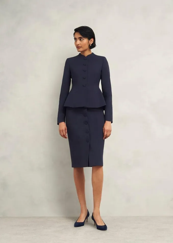 Women HOBBS Dresses and Jumpsuits Berkeley Dress With Wool Navy