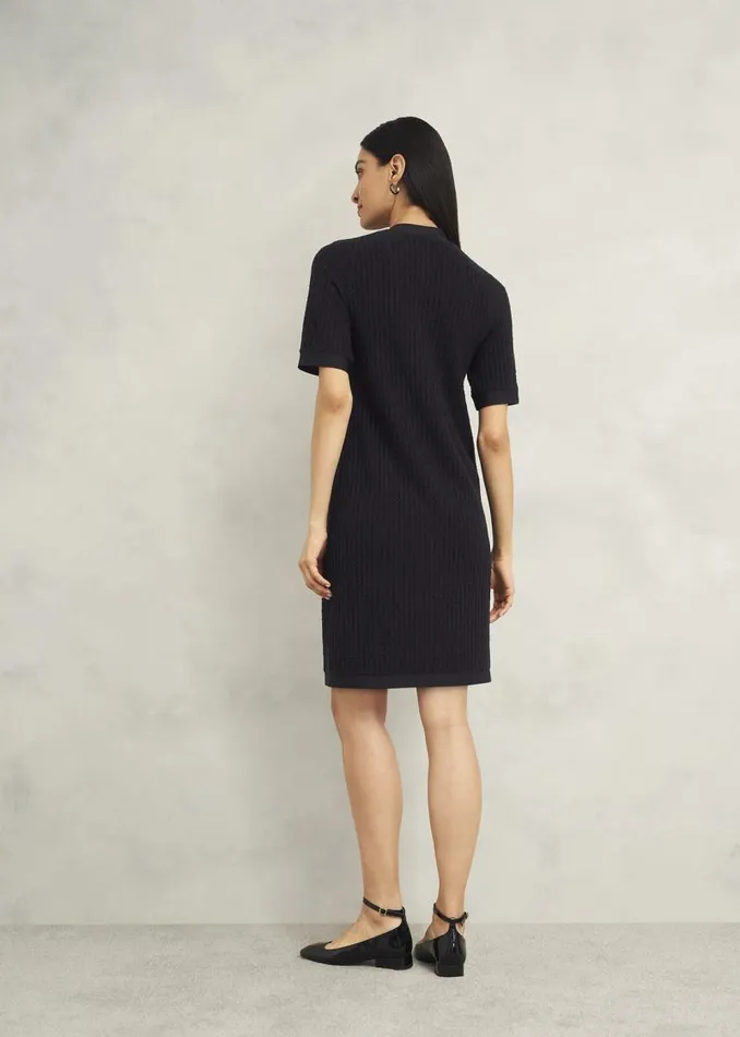 Women HOBBS Dresses and Jumpsuits Tatton Cotton Blend Knitted Dress Black