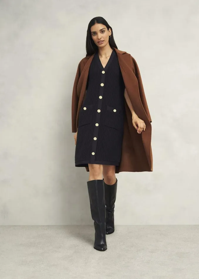 Women HOBBS Dresses and Jumpsuits Tatton Cotton Blend Knitted Dress Black