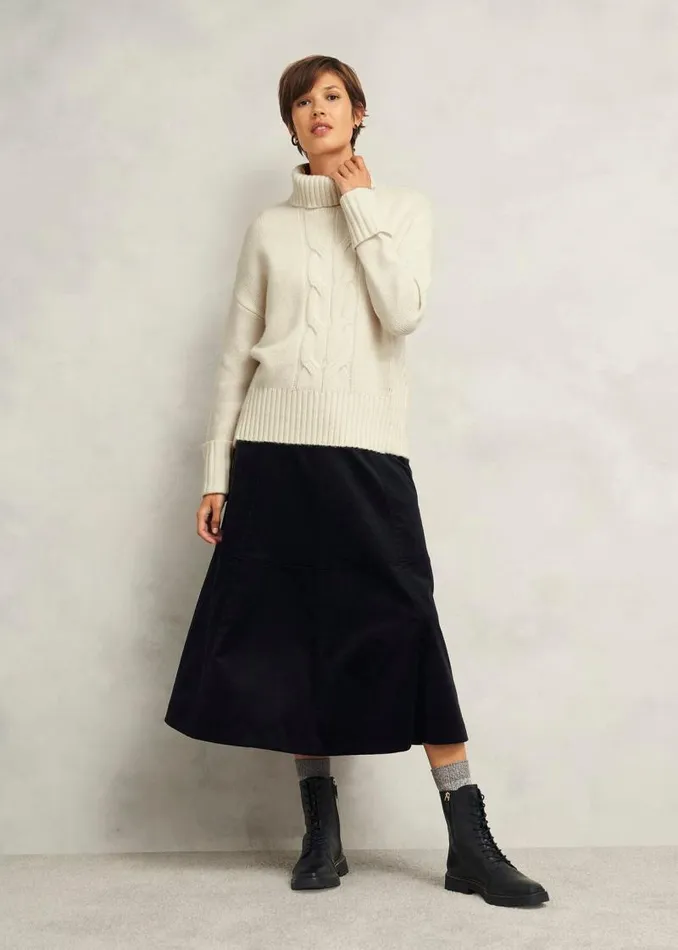 Women HOBBS Jumpers and Cardigans Ember Cable Jumper With Alpaca Warm Ivory