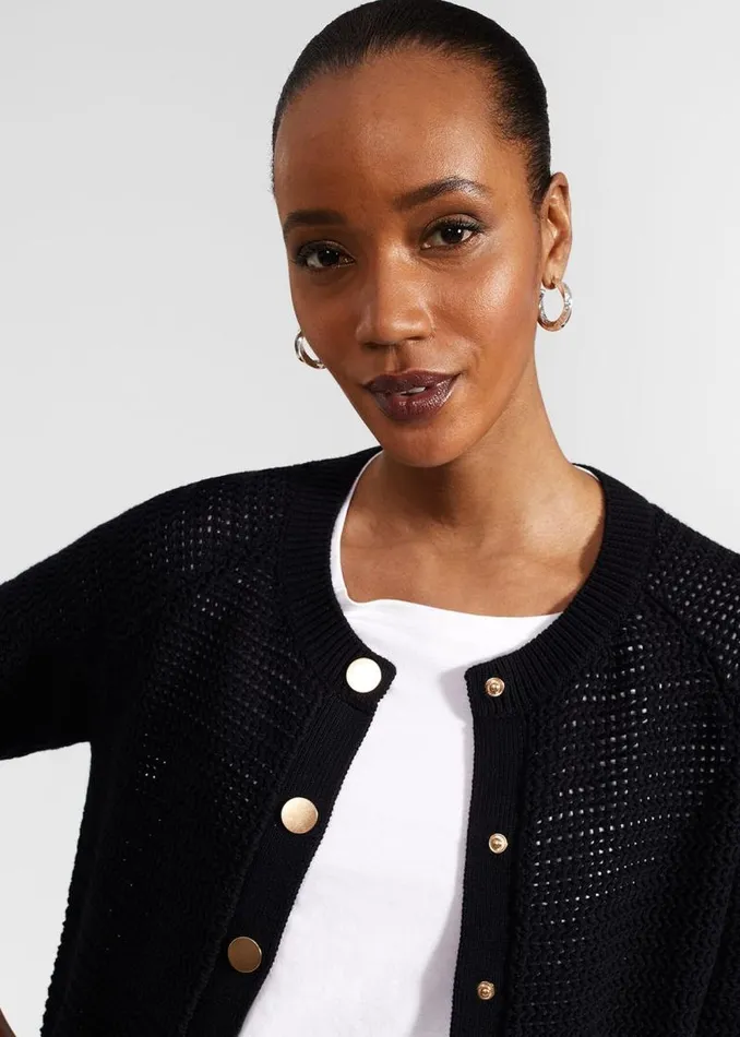 Women HOBBS Jumpers and Cardigans Florentina Cotton Cardigan Hobbs Navy