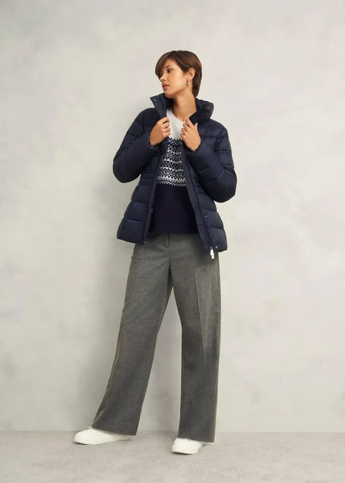 Women HOBBS Jumpers and Cardigans Lorrie Fairisle Jumper With Alpaca Ivory Navy