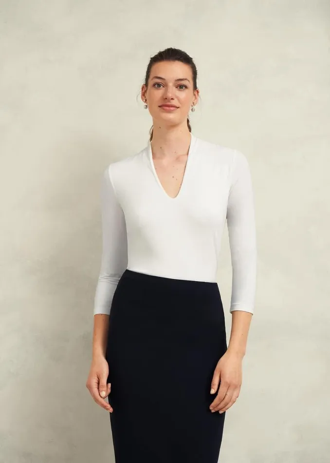 Women HOBBS Tops Aimee Double Fronted Top Ivory