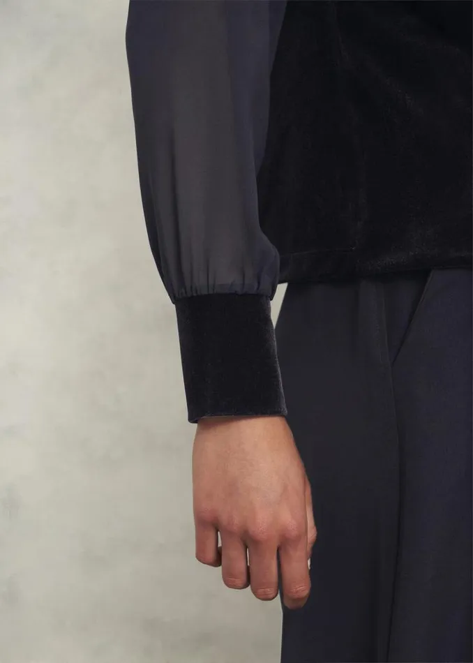 Women HOBBS Tops Aimee Velvet Top Black