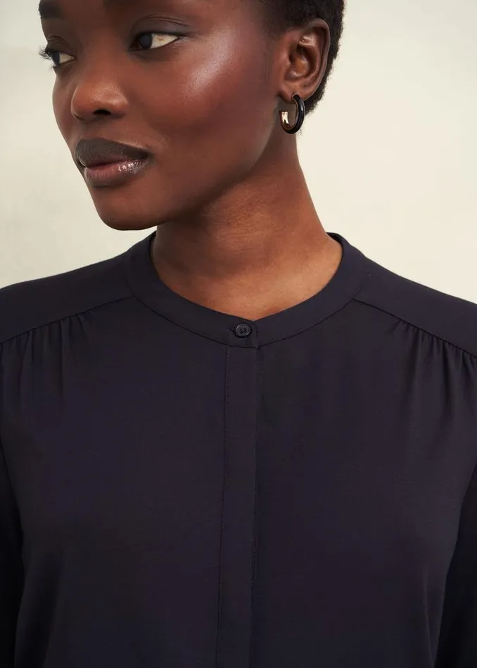 Women HOBBS Tops Alana Jersey Blouse Hobbs Navy