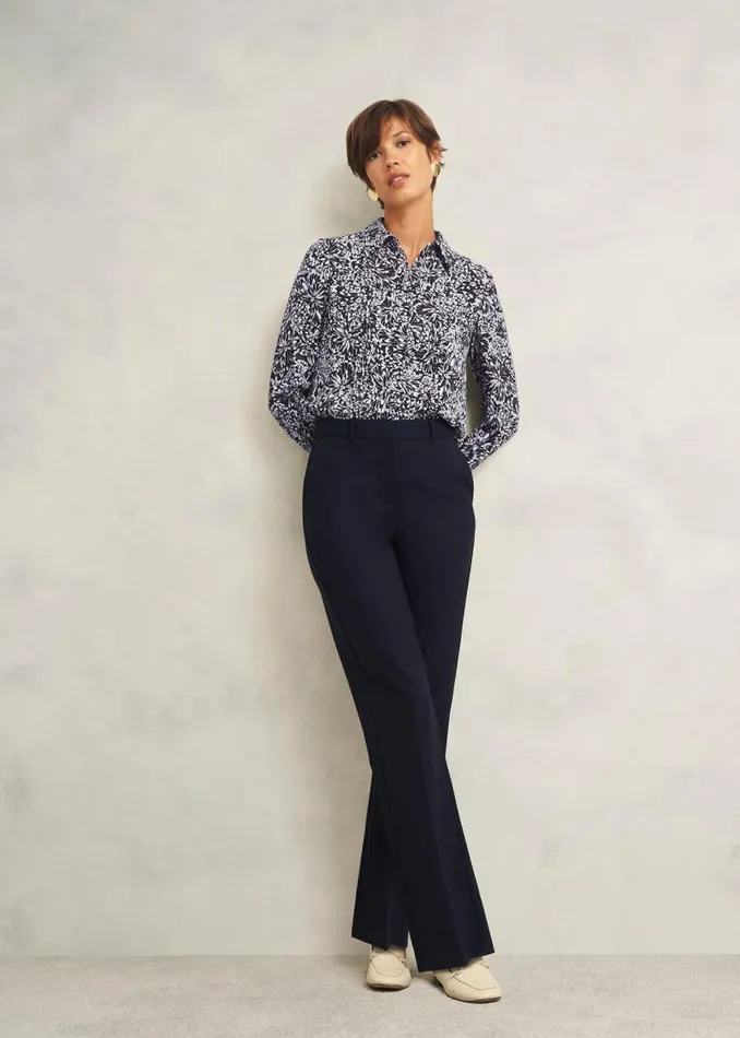 Women HOBBS Tops Astraea Shirt Navy Ivory