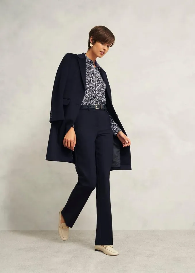 Women HOBBS Tops Astraea Shirt Navy Ivory