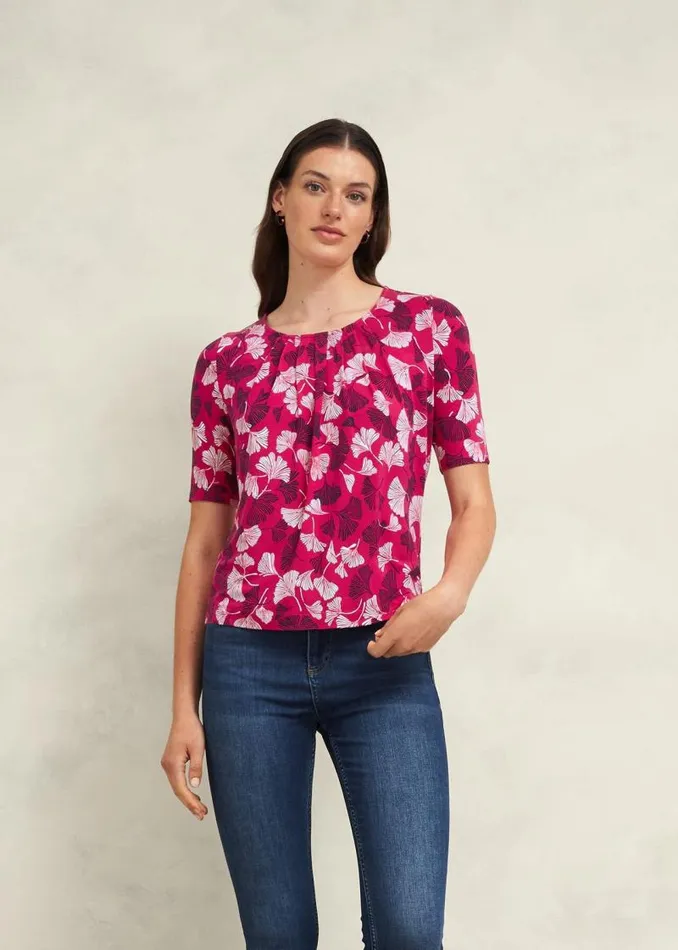 Women HOBBS Tops Jacqueline Printed Top Pink Multi