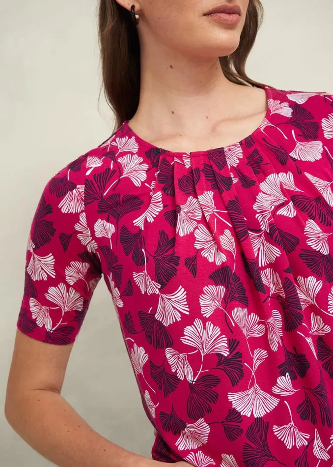 Women HOBBS Tops Jacqueline Printed Top Pink Multi