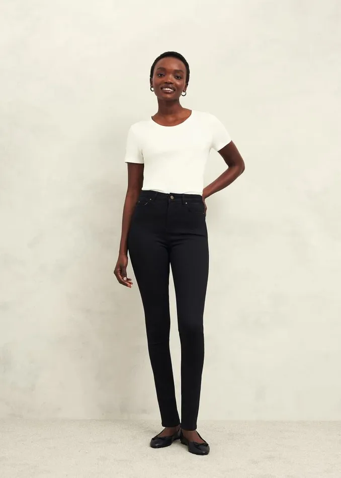 Women HOBBS Trousers Gia Sculpting Jeans With Stretch Black