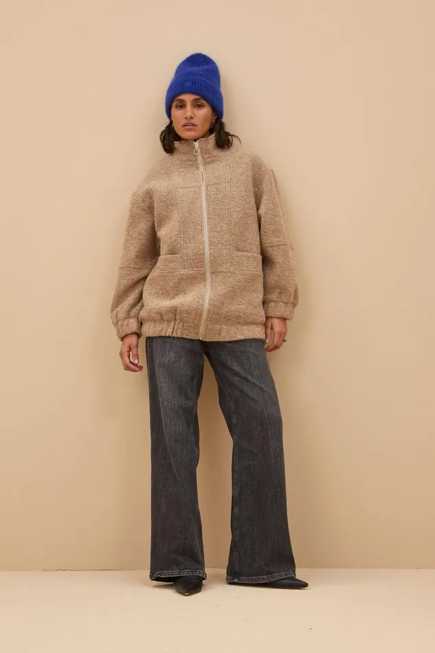 Women Ingo Jacket Dark Sand Bybar Jackets Women Ingo Jacket Dark Sand Bybar Jackets