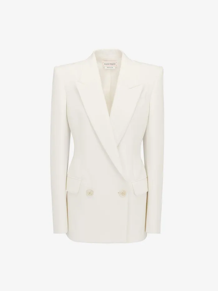 Women Jackets Alexander McQueen DoubleBreasted Jacket Optic White