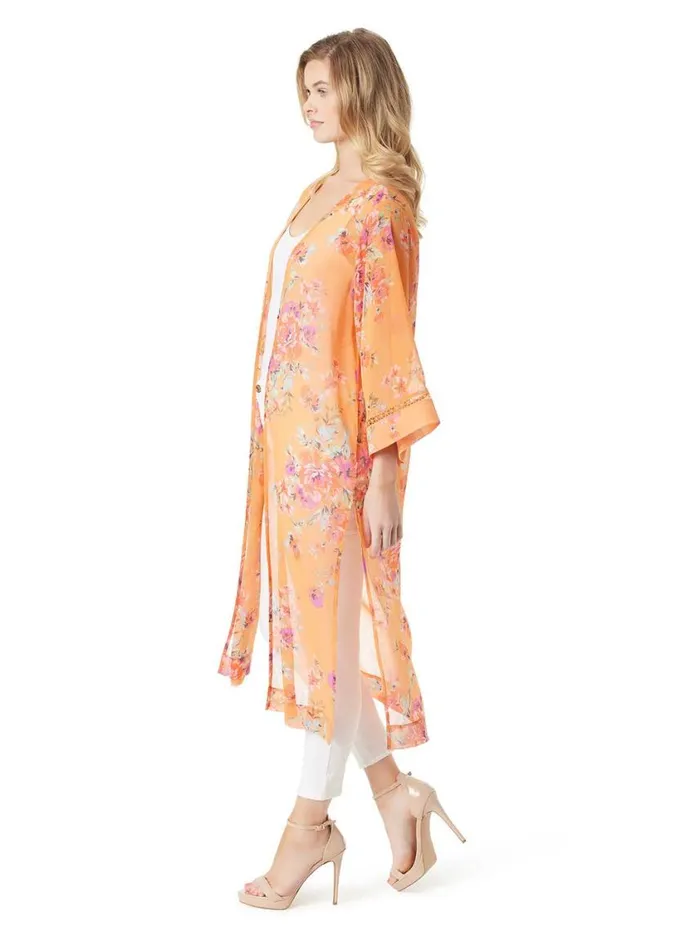 Women Jackets Blazers and Kimonos Jessica Simpson Caelan Kimono In Watercolor Roses