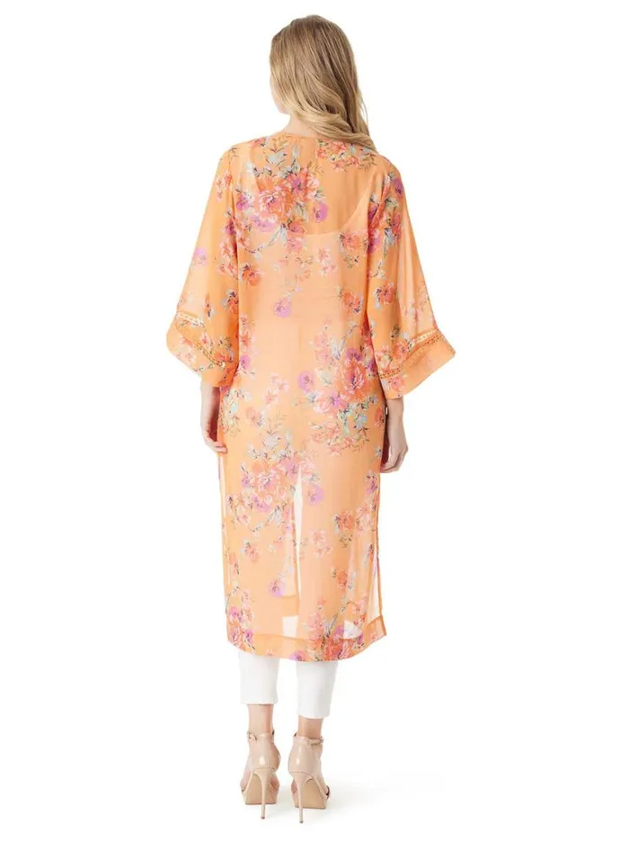 Women Jackets Blazers and Kimonos Jessica Simpson Caelan Kimono In Watercolor Roses