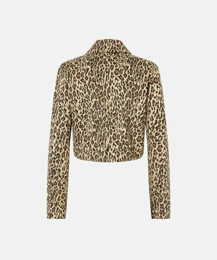 Women Jackets Pinko Short Leopardprint Jacket With Pockets Multi Beigeblack Women Jackets Pinko Short Leopardprint Jacket With Pockets Multi Beigeblack