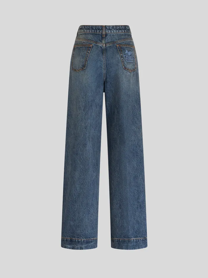 Women Jeans With Embroidered Pegaso Etro Trousers