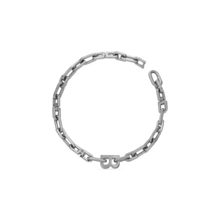 Women Jewellery Balenciaga B Chain Thin Necklace In Silver