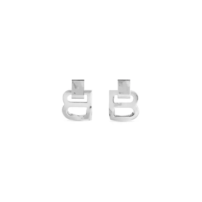 Women Jewellery Balenciaga Hourglass Crash M Earrings In Silver