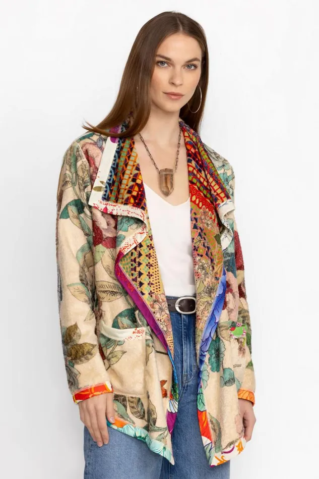 Women JOAN WRAP SHERPA JACKET MOSAIC Mosaic Johnny Was Outerwear Women JOAN WRAP SHERPA JACKET MOSAIC Mosaic Johnny Was Outerwear