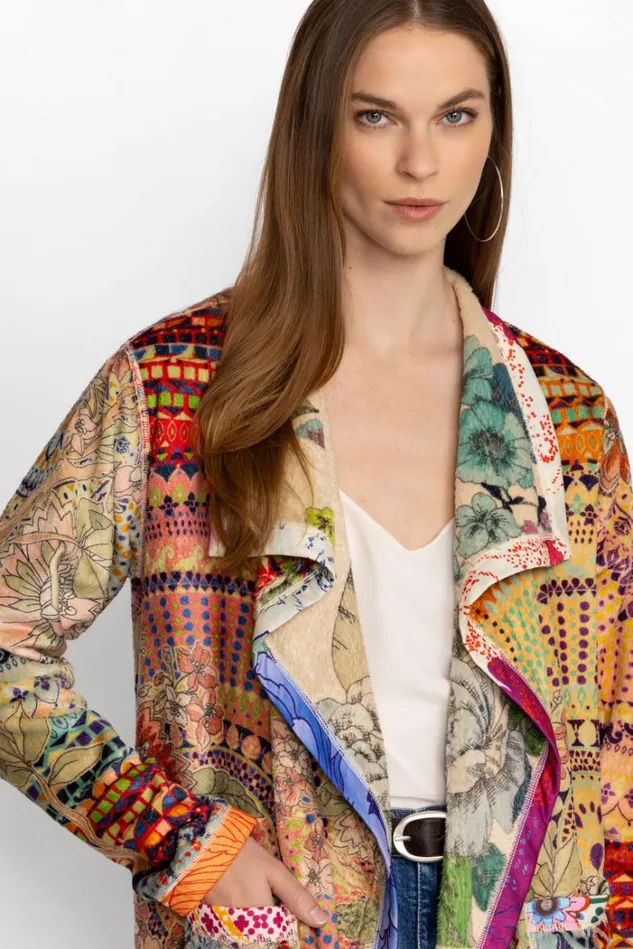 Women JOAN WRAP SHERPA JACKET MOSAIC Mosaic Johnny Was Outerwear Women JOAN WRAP SHERPA JACKET MOSAIC Mosaic Johnny Was Outerwear
