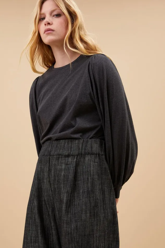Women Jojo Jersey Top Dark Grey Melee Bybar Tops and Shirts Women Jojo Jersey Top Dark Grey Melee Bybar Tops and Shirts