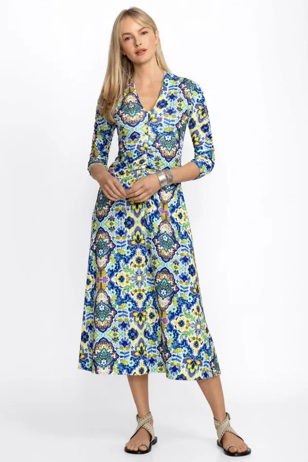 Women KIARA MATTE JERSEY TEA LENGTH DRESS Kiara Johnny Was Dresses Women KIARA MATTE JERSEY TEA LENGTH DRESS Kiara Johnny Was Dresses