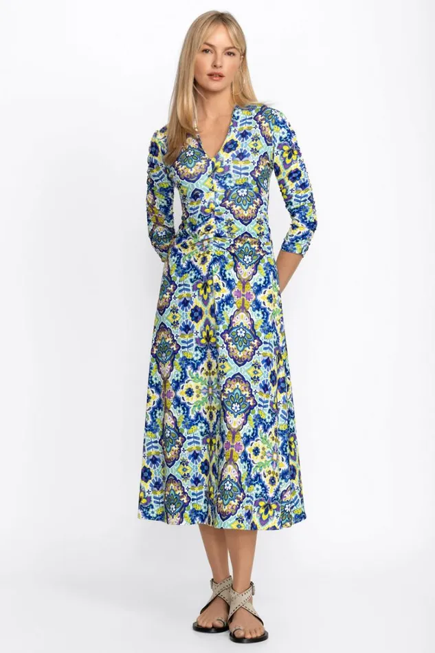 Women KIARA MATTE JERSEY TEA LENGTH DRESS Kiara Johnny Was Dresses Women KIARA MATTE JERSEY TEA LENGTH DRESS Kiara Johnny Was Dresses