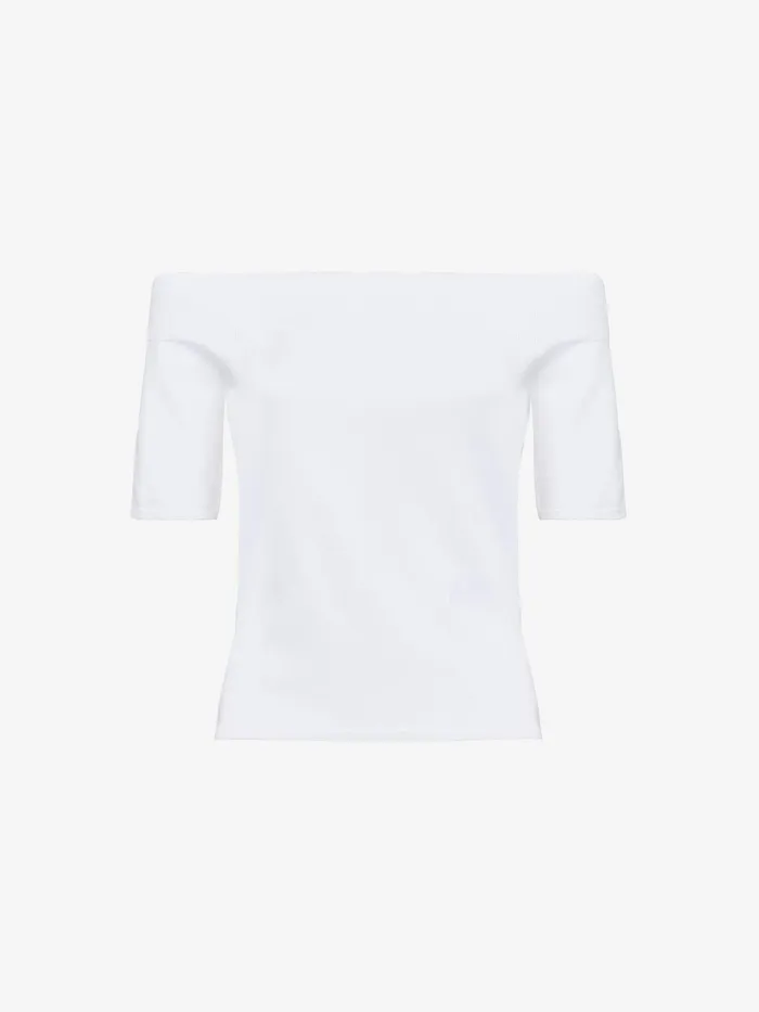 Women Knitwear Alexander McQueen OffTheShoulder Knit Top White