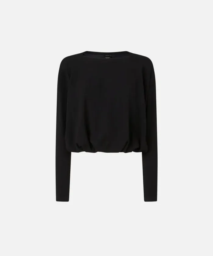Women Knitwear Pinko Draped Flowing Jersey Sweater Limo Black