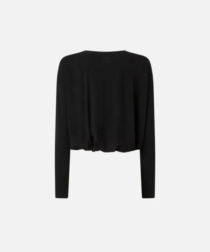 Women Knitwear Pinko Draped Flowing Jersey Sweater Limo Black