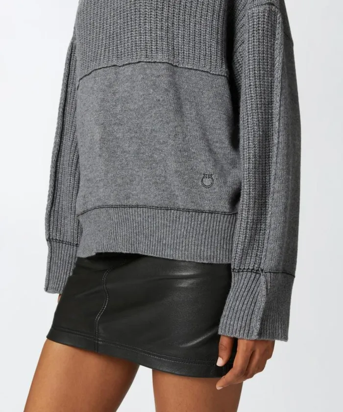 Women Knitwear Pinko Fine Wool And Cashmere Turtleneck Jumper Folklore Grey Women Knitwear Pinko Fine Wool And Cashmere Turtleneck Jumper Folklore Grey