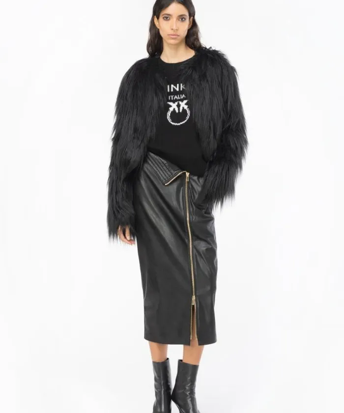 Women Knitwear Pinko PINKO Love Birds Pullover Blackwhite Women Knitwear Pinko PINKO Love Birds Pullover Blackwhite