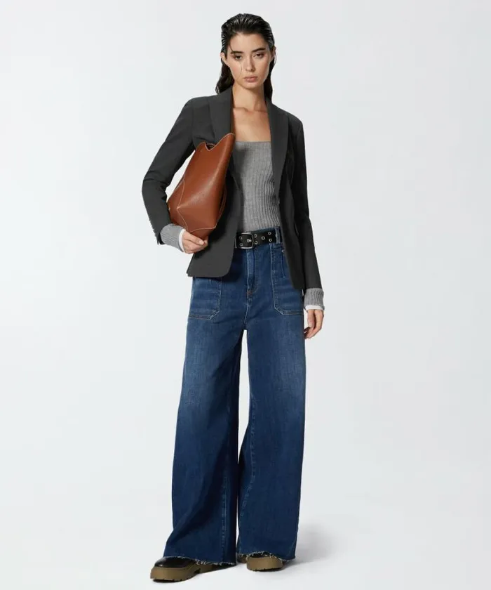 Women Knitwear Pinko Ribbed Wool And Cashmere Sweater Greywhite Women Knitwear Pinko Ribbed Wool And Cashmere Sweater Greywhite